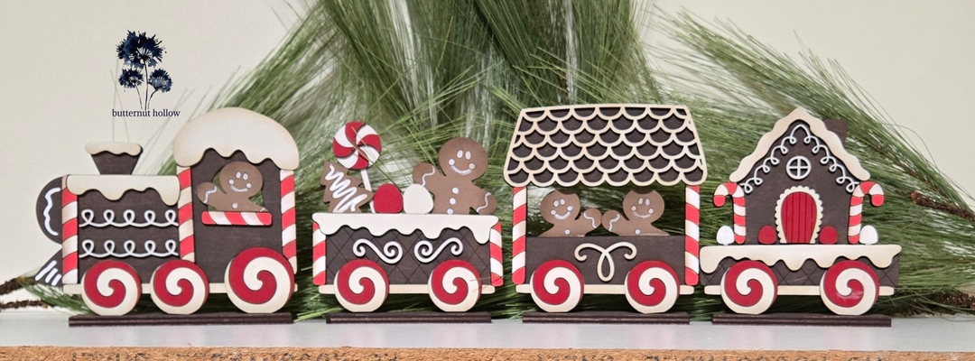 DIY Kit Gingerbread Train Set