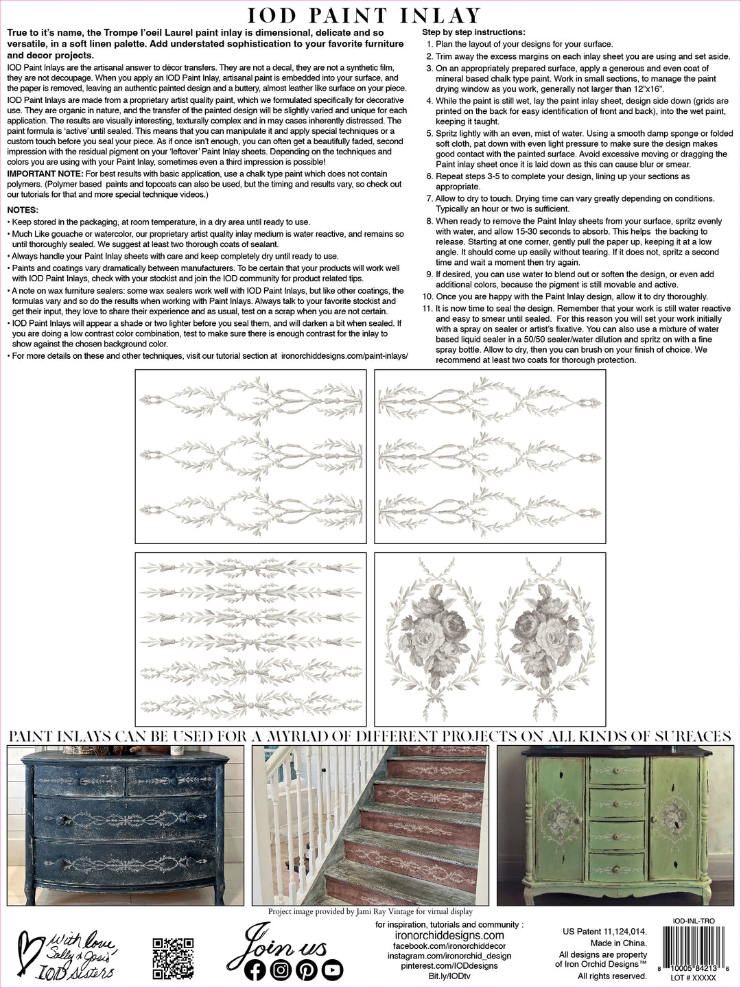 IOD Designs Paint Inlay - Trompe L'oeil Laurel  12' X 16" pad