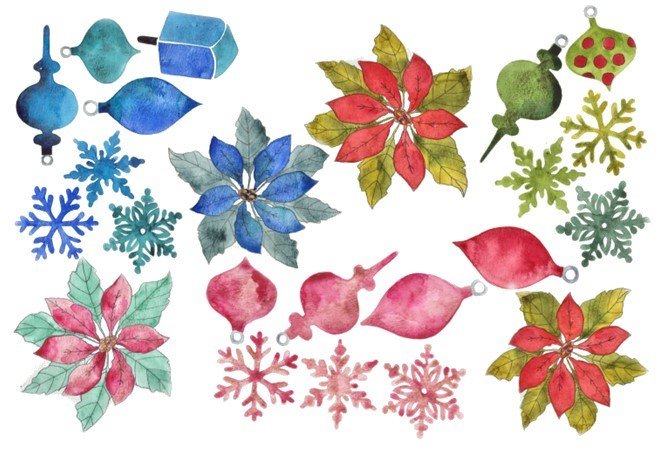 Decoupage Paper - Watercolor Christmas